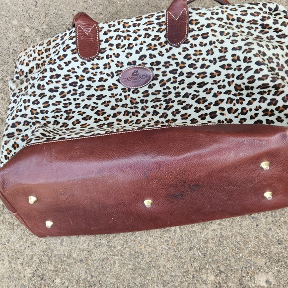 rgeous Terrida Tangaroa Leopard Real Leather Fur Weekender Carry On Handbag - Picture 6 of 6